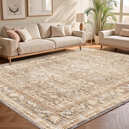 OPPODREAM Vintage Beige Area Rugs 4x6, Washable Rug for Living Room by OPPODREAM