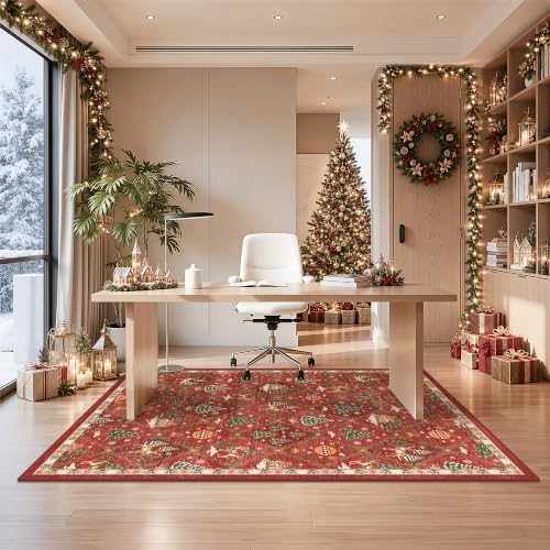 5x7 Non Slip Area Rugs for Living Room, Red Christmas Rug for Bedroom - Image 5