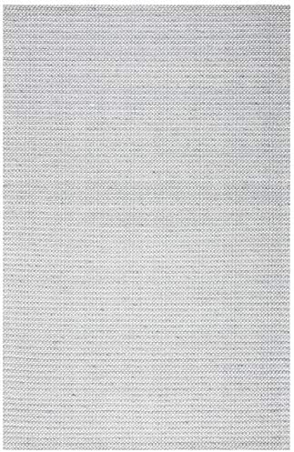 SAFAVIEH Area Rug 8x10 - Marbella Collection - Large - Light Grey & Ivory, Flat Weave Wool, Ideal for Living Room, Bedroom, Office, Dining Space (MRB392F) - Image 3