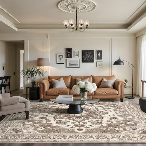 Washable Oriental Area Rug: Soft 10x10 Area Rugs for Living Room Bedroom by TOPRUUG