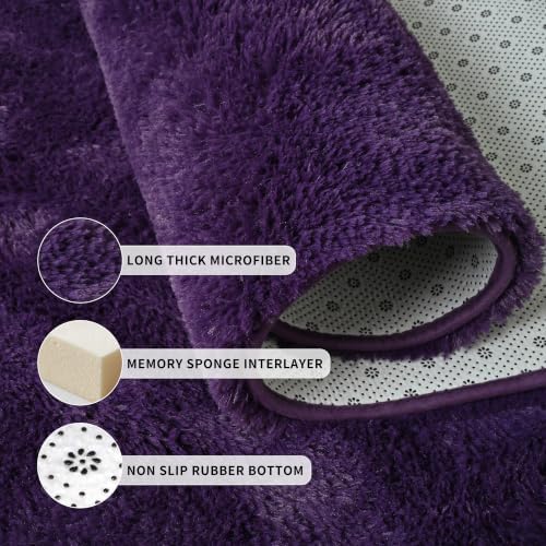 Tepook 6x9 Area Rugs for Living Room, Soft Fluffy Purple Rug for Bedroom - Image 5
