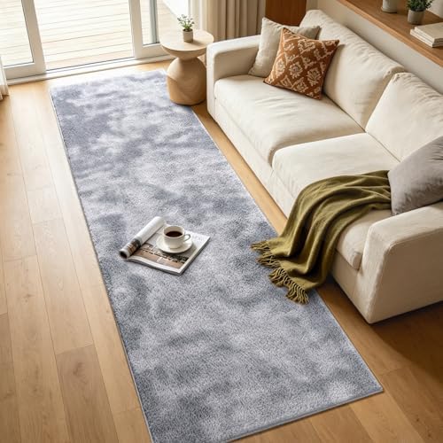 2x6 Tie-dye Light Grey Runner Rug Washable Non-Slip for Kitchen Hallway - Image 4