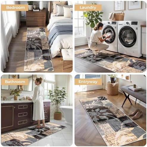 Yamaziot 2x8 Washable Modern Abstract Runner Rug Non-Slip for Hallways - Image 6