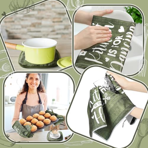 Fourluoo 10 Pcs Sage Green Kitchen Decor Set Farmhouse - Image 6