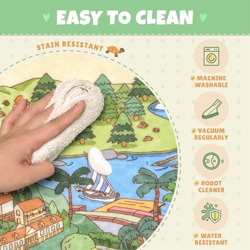 Large Kids Area Rug 6x9 – Interactive North America Map Carpet with States, Animals & Famous Landmarks – Soft Non-Slip Learning Area Rug for Kindergarten, School, or Bedroom Décor - Image 4