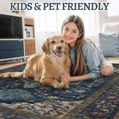 Tangsoo 6x9 Washable Area Rugs for Living Room, Oriental Non Slip Large Rug - Image 6