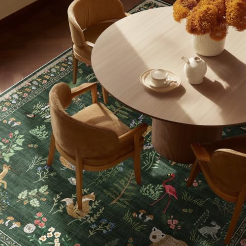 10x14 Area Rugs for Living Room: Washable Rug Stain Resistant Non Slip Low Pile Faux Wool Ultra Soft Lightweight Indoor Large Rugs for Bedroom Dining Room Under Table Rug Nursery Home Office Farmhouse - Image 5