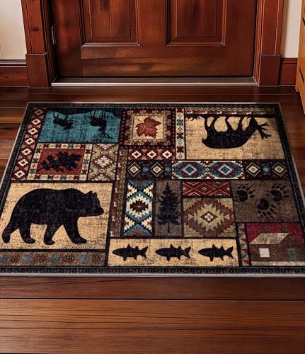 YIHOUSE Washable Rustic Cabin Area Rug 2 x 3 Entryway by YIHOUSE