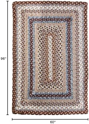 Super Area Rugs 5X8ft Farmhouse Braided Rug - Natural Soft Cotton Carpet for Living Room - Primitive Country Woven Rug - Brown/Slate Gray/Ivory - Image 3