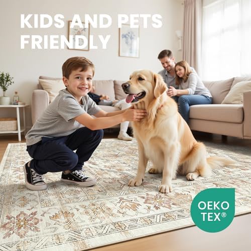 zesthome 5x7 Area Rugs for Living Room,Large Washable Rug,Orange - Image 7