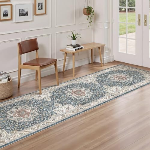 cotiled 2x8 Hallway Runner Rug for Entryway, Non-Slip Vintage, Vintage Blue - Image 2