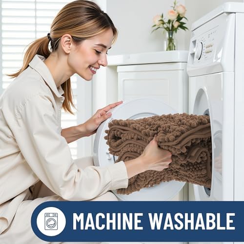 Smiry Bathroom Rugs 34X21, Extra Soft Rubber Backing Chenille Bath Mats - Image 6
