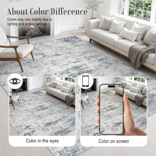 Round Area Rug Living Room: 4 ft Modern Washable Indoor Carpet - Image 6