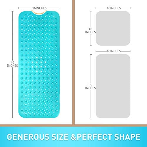 Sheepping Baby Bath Mat Non Slip Extra Long Bathtub Mat for Kids 40 X 16 Inch - Eco Friendly Bath Tub Mat with 200 Big Suction Cups,Machine Washable Shower Mat (Green) - Image 4