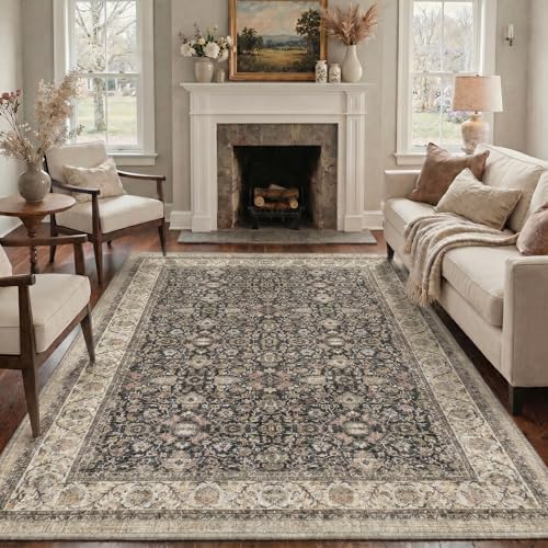 GENIMO 6x9 Outdoor Rug, Washable for Patio and Deck, Vintage Taupe - Image 6