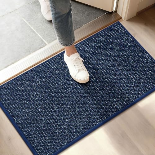 BEQHAUSE Dirt Trapper Door Mat 17" x 30", Non-Slip Doormats, Blue by BEQHAUSE