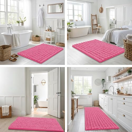 Smiry Bathroom Rugs 47X24, Extra Soft Rubber Backing Chenille Bath Mats - Image 7