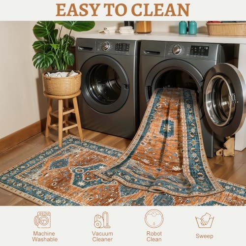 Tangsoo Oriental 2x3 Washable Rugs for Entryway, Non Slip Small Area Rug - Image 4