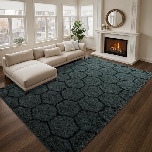 Noahas 4x6 Dark Grey Fluffy Soft Area Rug Non-Slip for Bedroom Living Room - Image 2