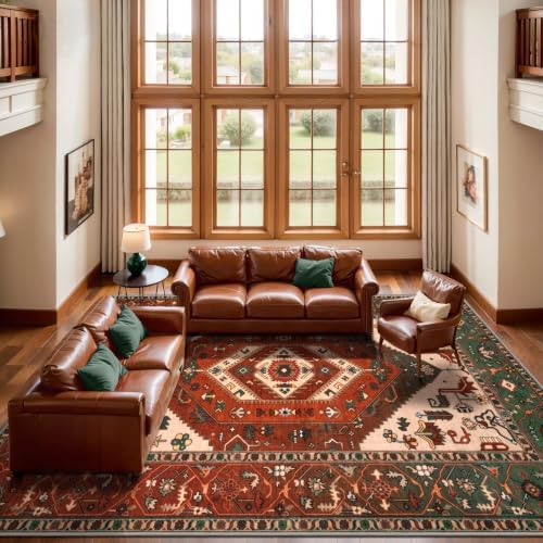 SERISSA 9x12 Washable Non Slip Boho Area Rug for Living Room - Image 3