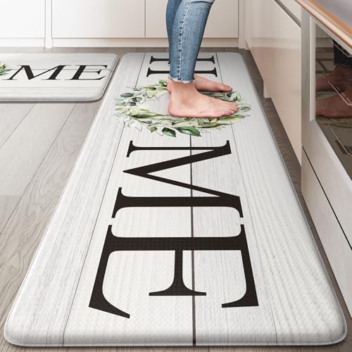 KIMODE Kitchen Mats for Floor 2PCS Anti Fatigue Cushioned Kitchen Rugs by StayinComfortCookwithJoy