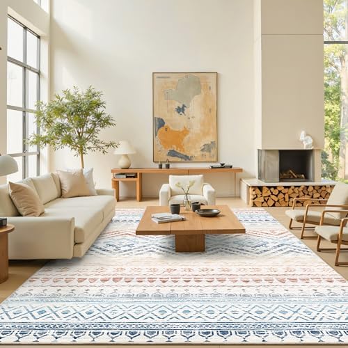 Miukiki 8x10 Area Rug for Living Room, Washable Soft Non Slip Rug Multi by Miukiki