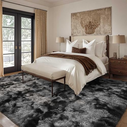 10x14 Ft Extra Large Shag Rugs for Living Room, Ultra Soft Fluffy Furry Area Rugs for Bedroom Indoor Floor, Aesthetic Carpet for Kids Home Decor (Dark Grey) - Image 3