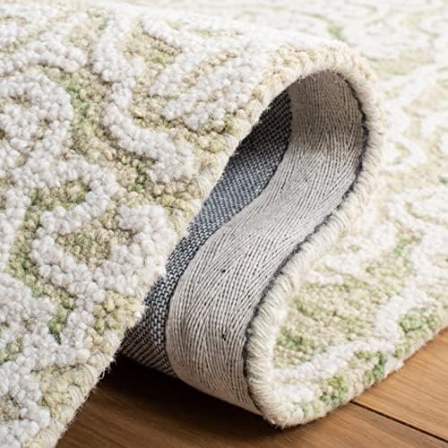 SAFAVIEH Blossom Collection 6' x 9' Light Green/Ivory BLM112X Handmade Premium Wool Living Room Dining Bedroom Area Rug - Image 6