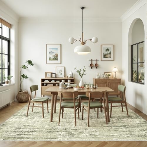 Valenrug 6x9 Area Rugs, Abstract Large Washable Rugs for Living Room, Green - Image 7
