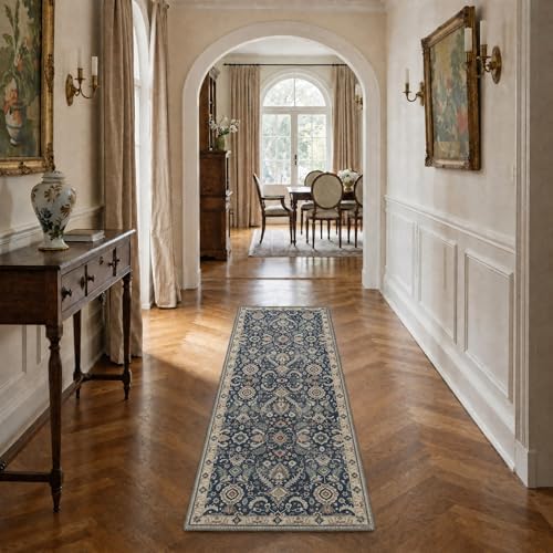 Bavni 2X5 Washable Hallway Runner Rug, Boho Floral Non Slip - Image 3