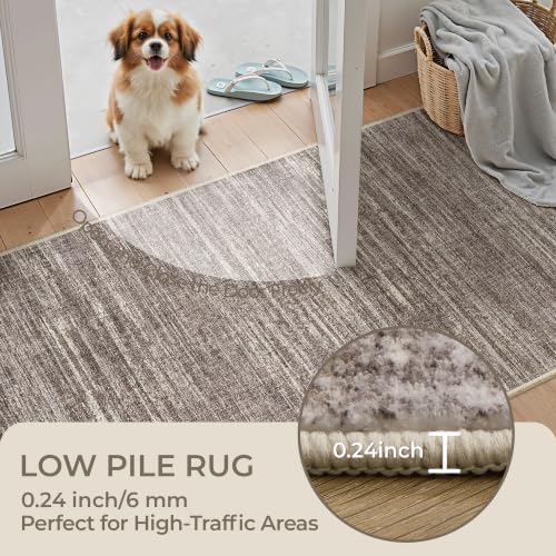 2x8 Runner Rug Non Slip,Washable Hallway Runner Rug,Brown - Image 6