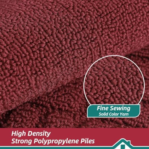BEQHAUSE Kitchen Rugs 24"x35", Non Slip Washable Kitchen Mat, Burgundy Red - Image 6