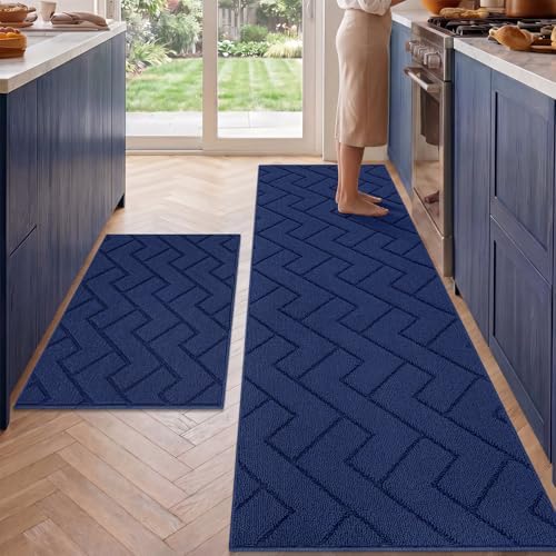 hicorfe Kitchen Runner Rug,24"x71"+24"x35" Kitchen Set,Non-Slip Kitchen Mat by Hicorfe