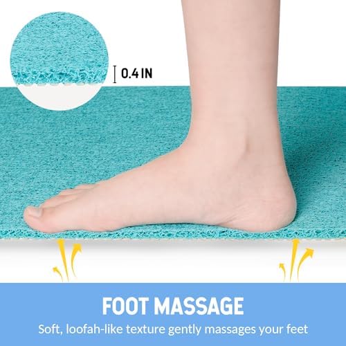 Hargiis Non-Slip Bathtub Mat, Anti Slip Shower Mat, Fast Drying Bathtub Mats, Foot Scrubber Mat, Anti Slip Mat for Tub, Floor, Bathroom, Kitchen, Home, Hotel (Turquoise Blue 40"×16") - Image 5