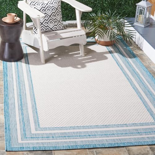 SAFAVIEH Courtyard Outdoor Area Rug 5'3"x7'7", Ivory & Aqua CY8475-53612 by Unknown