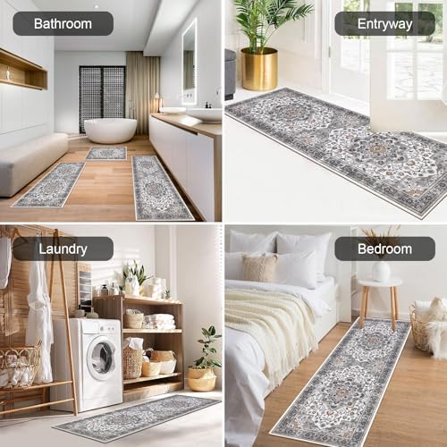HEBE Boho Kitchen Rugs Set of 3, Non Slip Washable Kitchen Mats for Floor - Image 5
