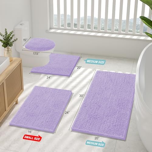 Smiry Bathroom Rugs 47X17, Luxury Chenille Extra Soft Absorbent Bath Mat - Image 2