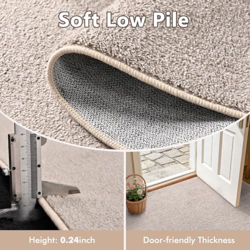 2x3 Oatmeal/White Area Rug Washable Non-Slip Soft for Entryway Front Door - Image 5