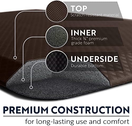 KANGAROO Cushioned Anti Fatigue Kitchen Mats for Floor, 20x48 Brown - Image 6