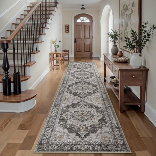 Tangsoo Vintage 2.6x10 Hallway Runner Rugs, Washable Non Slip Rug Runners by Tangsoo