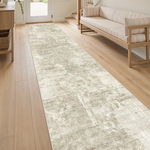 Soalmost Abstract Runner Rug 2x12 Hallway Kitchen Runners Beige/Gray by Soalmost