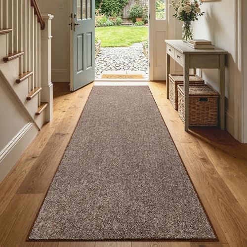 2x6 Coffee/White Runner Rug Washable Non-Slip for Kitchen Hallway Bathroom - Image 2