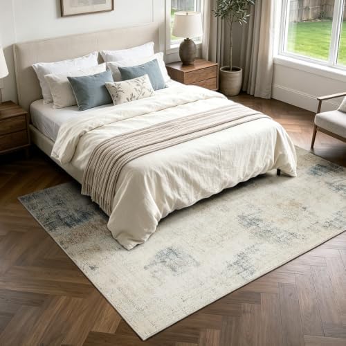 8x10 Washable Rugs, Ultra Soft Faux Wool Retro Carpets, Non Slip Backing,Short-Pile&Durable Edge Binding, Stain Resistant, The Large Carpet for Bed Room, Dining Room,Office,Playroom Decor - Image 6