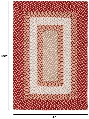 Super Area Rugs 7x9 Farmhouse Braided Cotton Area Rug, Red/Cream/Ivory - Image 2