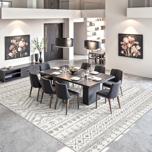 Miukiki 8x10 Area Rug for Living Room, Washable Soft Non Slip Rug Grey - Image 7