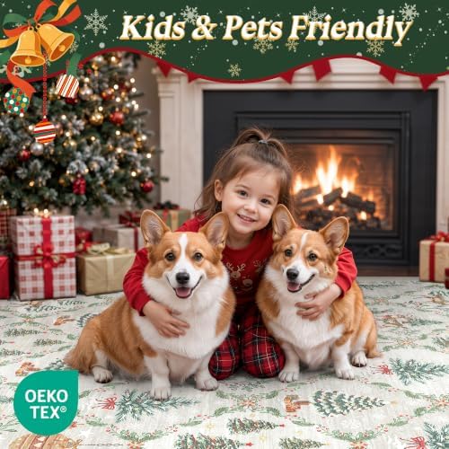 2x3 Christmas Small Non-Slip Area Rug, Grey Washable Entryway Carpets - Image 7