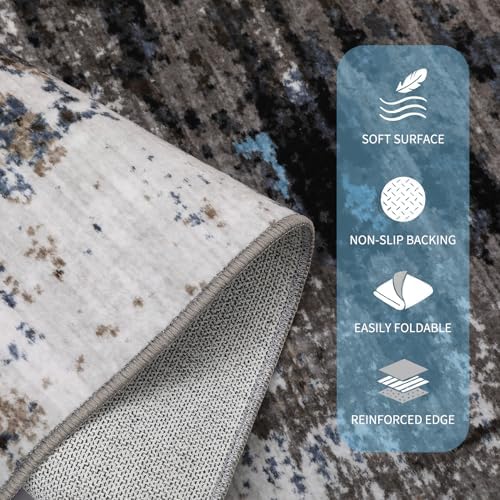 GarveeHome Abstract Area Rugs 5x7 Ultra-Soft Modern Indoor Grey Brown - Image 4