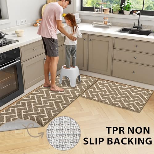 hicorfe Kitchen Runner Rug,20"x48"+20"x32" Kitchen Set,Non-Slip Kitchen Mat - Image 4