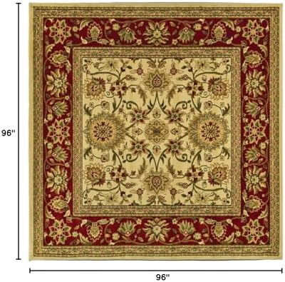 SAFAVIEH Lyndhurst Square Rug 8', Ivory & Red LNH212K - Image 2