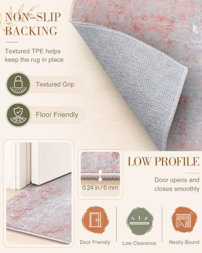 OLANLY 4x6 Washable Area Rug, Soft Non Slip Carpet for Bedroom Living Room - Image 7
